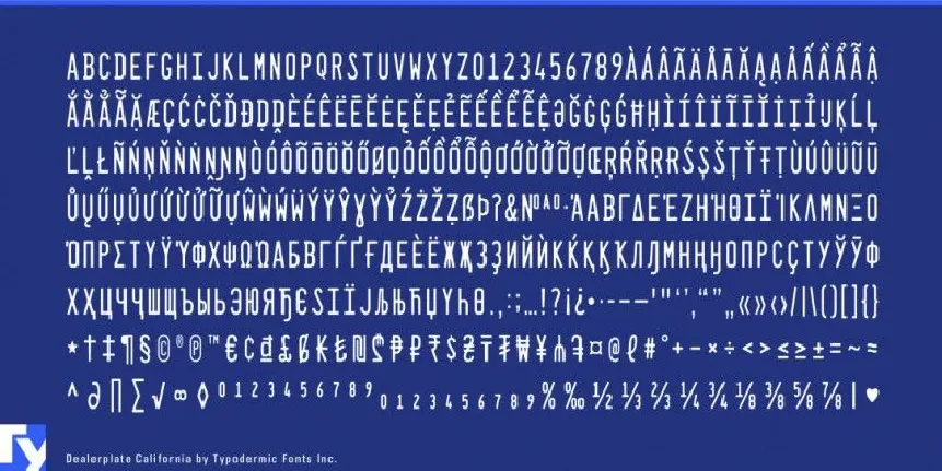 Dealerplate Family font