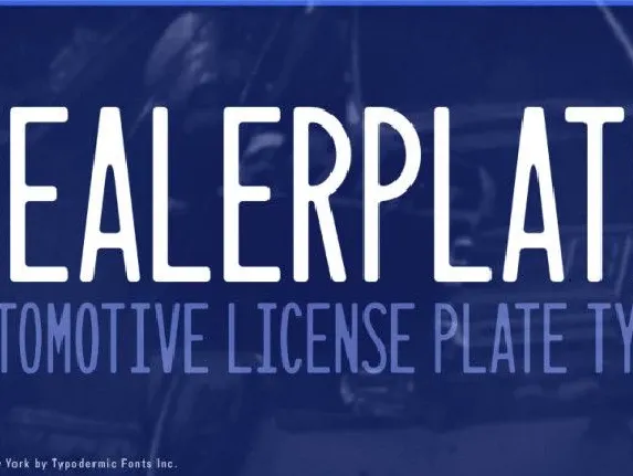 Dealerplate Family font