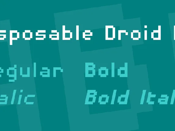 Disposable Droid BB font