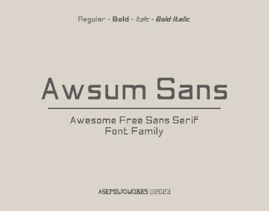 Awsum Sans Family font