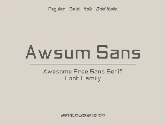 Awsum Sans Family font