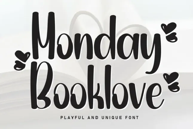 Monday Booklove Display font