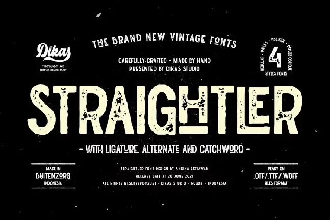 Straightler font