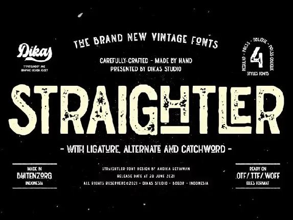 Straightler font