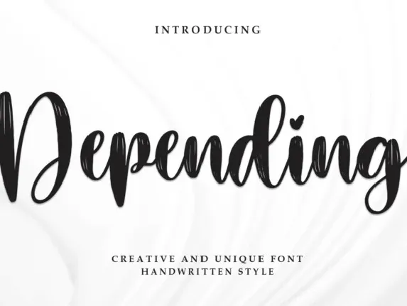 Depending Script font