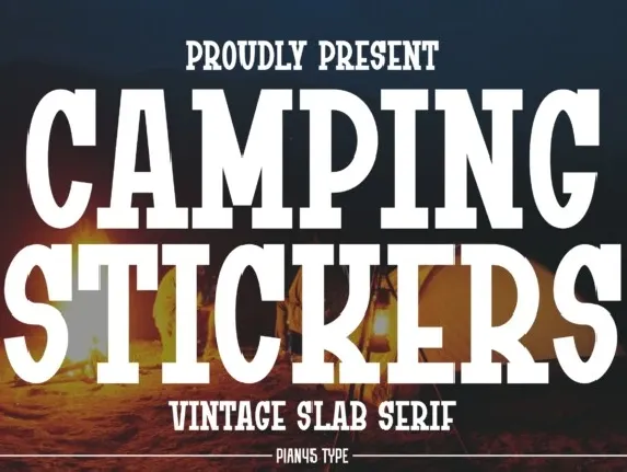 Camping Stickers font