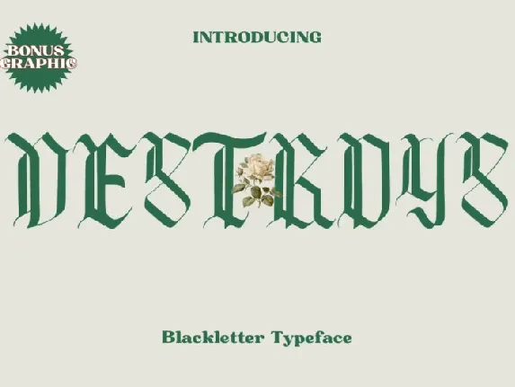 Destroys Blackletter font