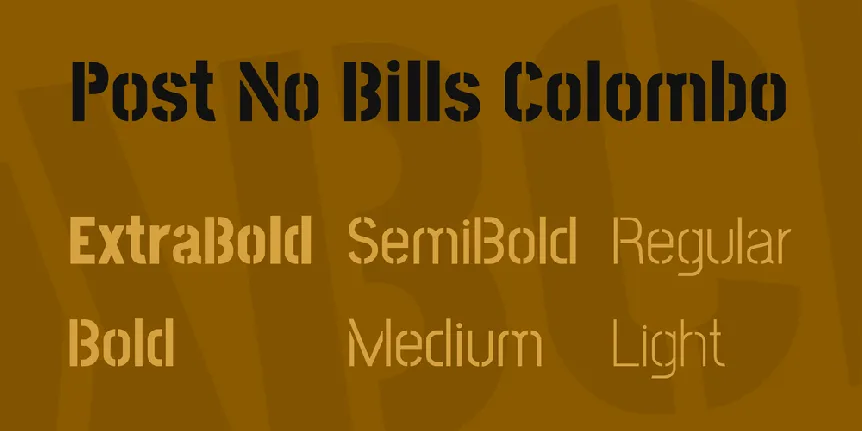 Post No Bills Colombo font