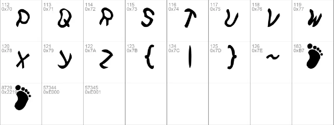 Feetish font