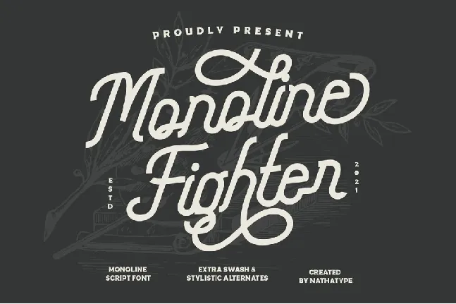 Monoline Fighter font