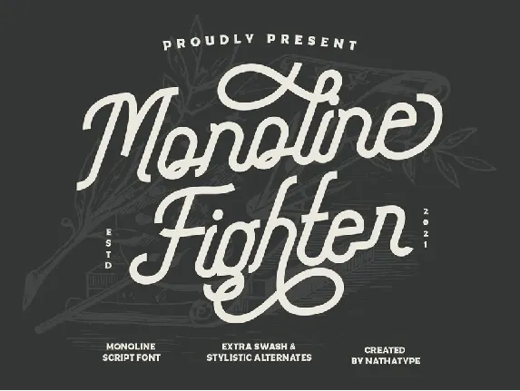 Monoline Fighter font