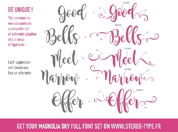 Magnolia Sky font