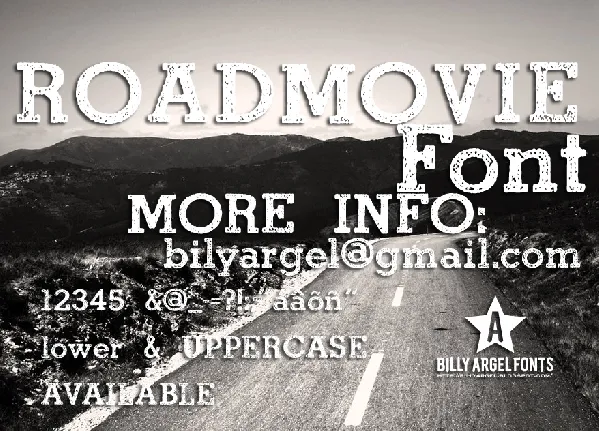 ROAD MOVIE font