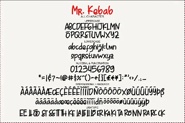 Mr. Kebab Demo font