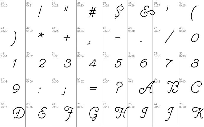 Cursive font