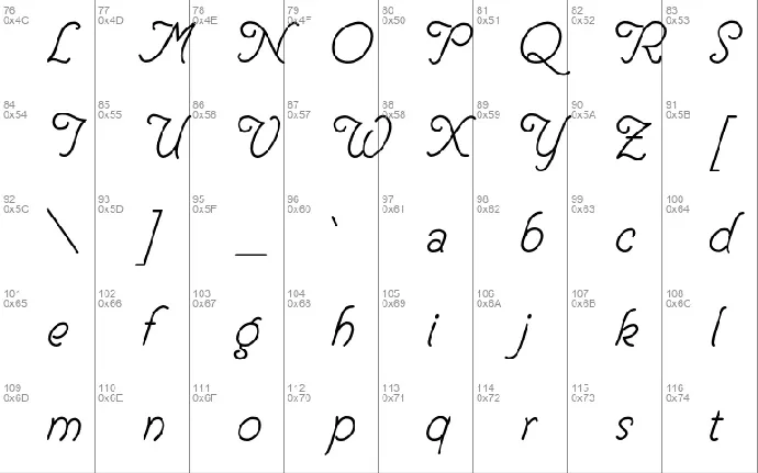 Cursive font