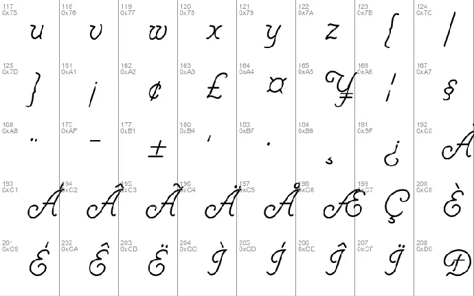 Cursive font