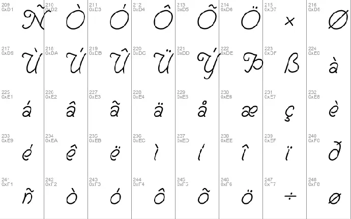 Cursive font