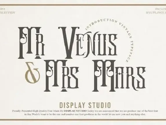 Mr.Venus & Mrs.Mars Blackletter font