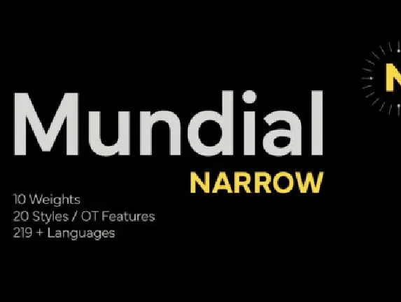 Mundial Narrow Family font