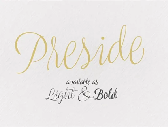 Preside Script Free font