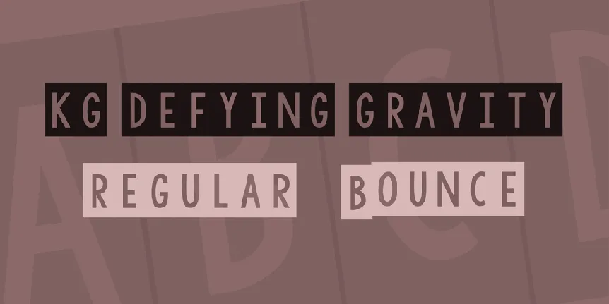 KG Defying Gravity font