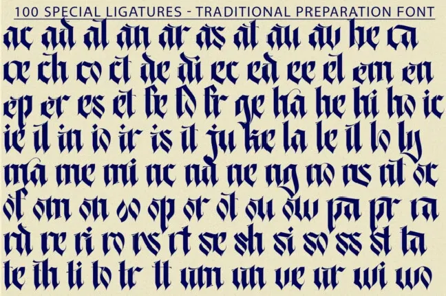 Traditional Preparation font