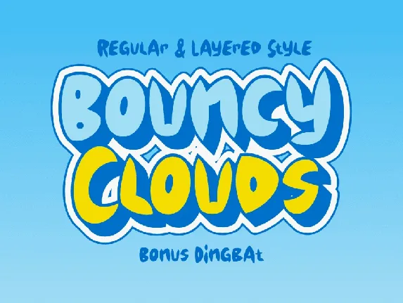 Bouncy Clouds Demo font