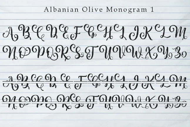 Albanian Olive Monogram 1 font