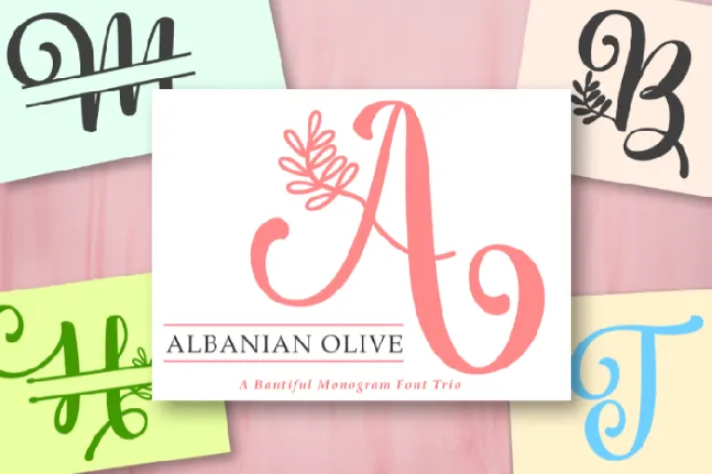 Albanian Olive Monogram 1 font