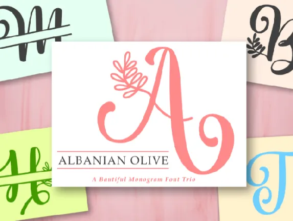 Albanian Olive Monogram 1 font