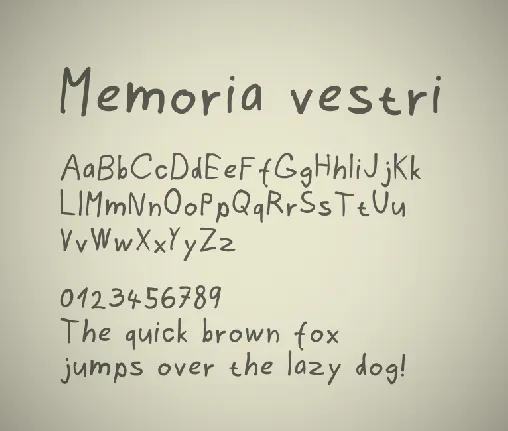 Memoria vestri font