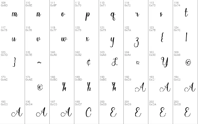 Writing font