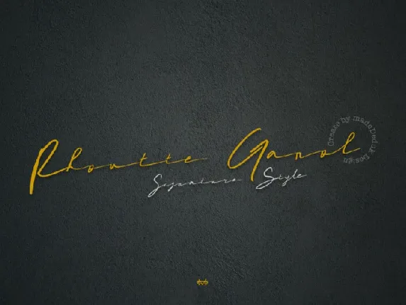 Rhoutte Ganol Signature font