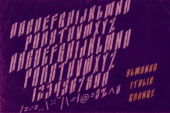 Almanac Italic Grunge font