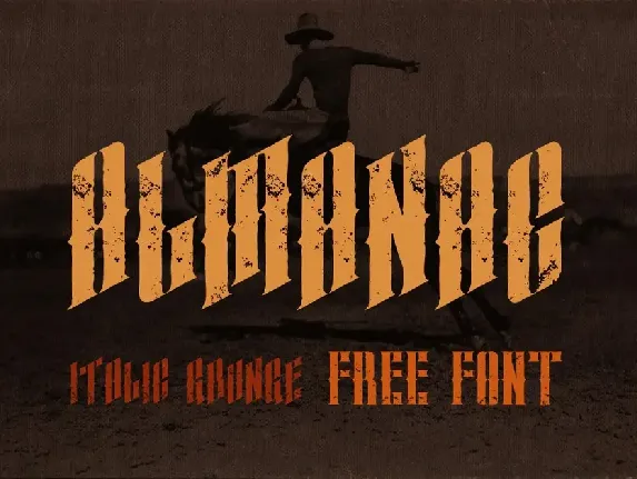 Almanac Italic Grunge font