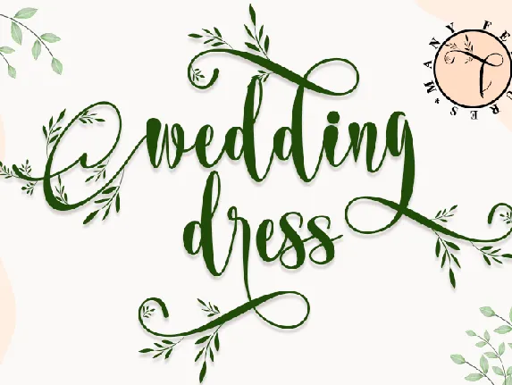 wedding dress - personal use font