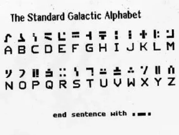 Standard Galactic Alphabet Hand font