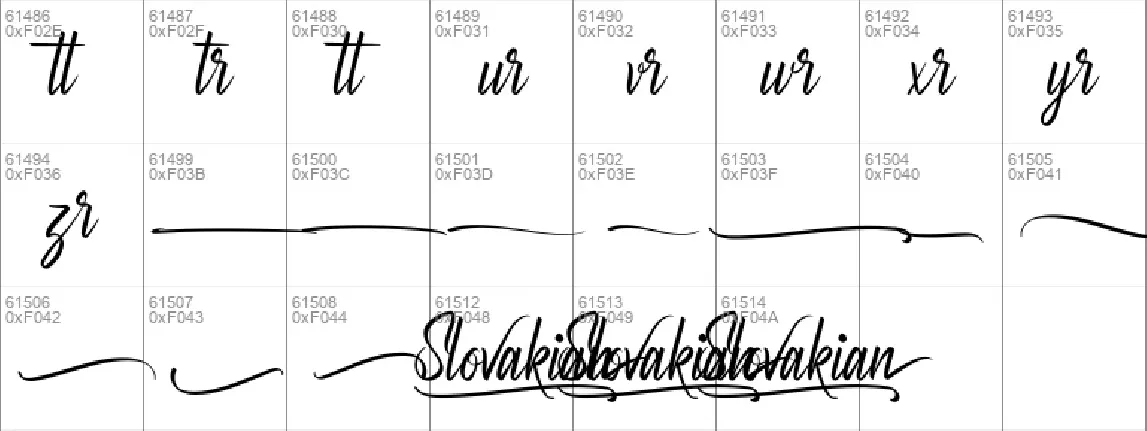 Slovakian Demo font