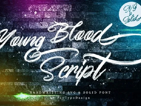 Young Blood SVG and Solid Script font