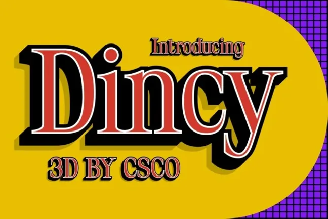 Dincy 3D font