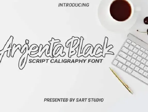 Arjenta Black Script font