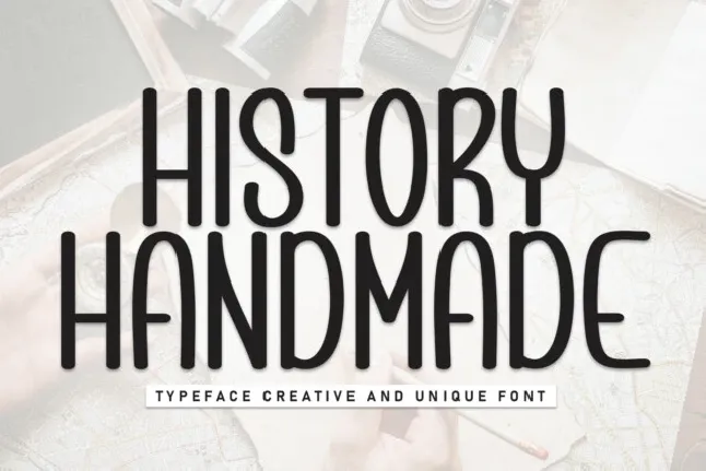 History Handmade Display font