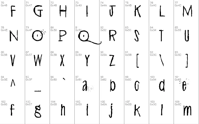 Alphabet Minus Eighty font