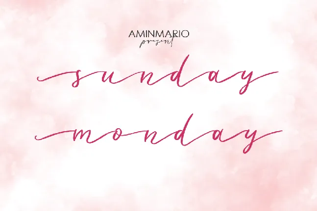 sunday monday font