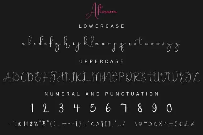 Aftermoon Calligraphy font