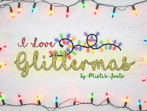 I Love Glittermas font