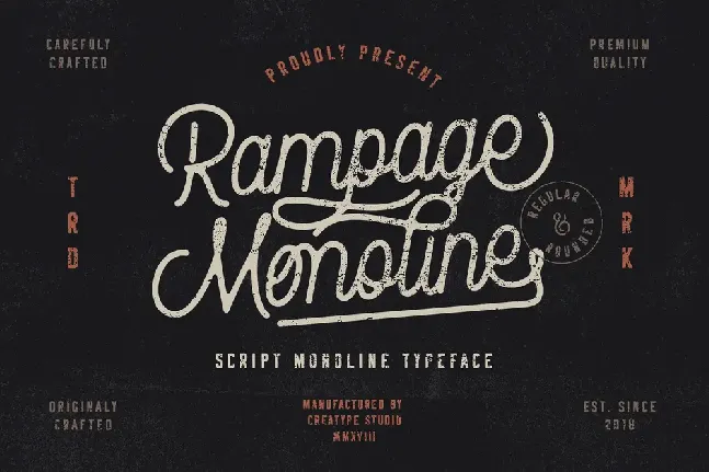 Rampage Monoline font