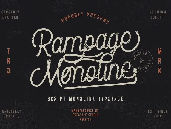 Rampage Monoline font