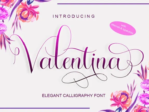 Valentina Script font